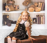 Bookshelf Toy Bear Wooden Floor Studio Backdrop M11-05