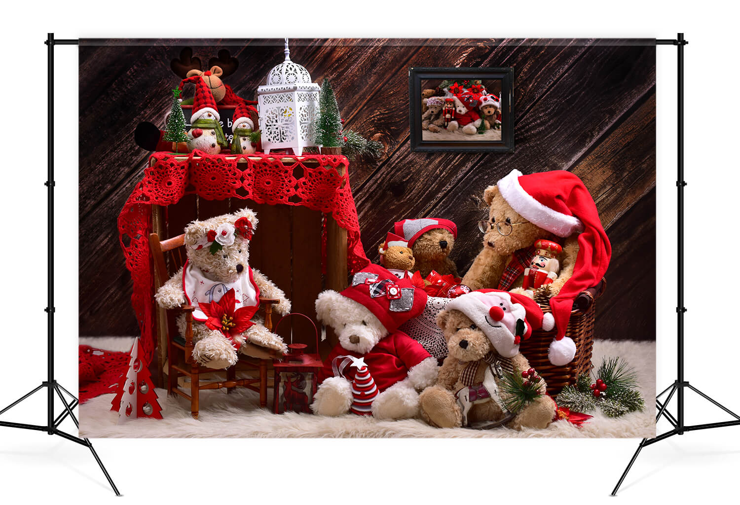 Christmas Teddy Bears Backdrop for Photography M11-08