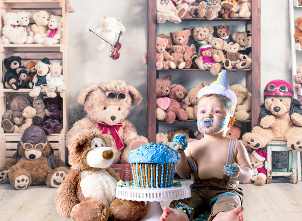 Toy Bears Doll Children Photography Backdrop M11-09