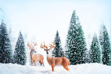 Winter Snow Forest Elk Landscape Backdrop