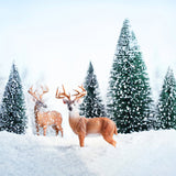 Winter Snow Forest Elk Landscape Backdrop M11-13