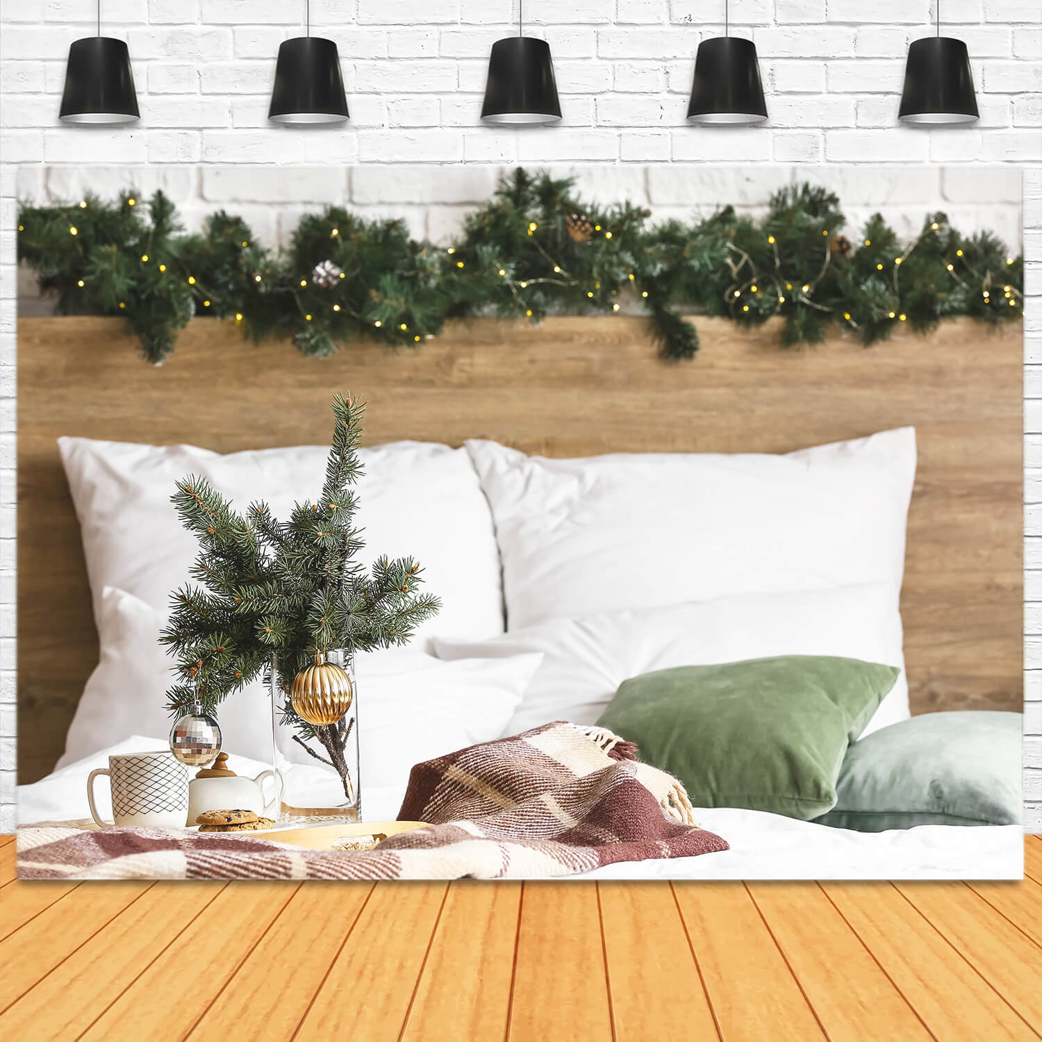 Christmas Headboard Decorated Bedroom Backdrop M11-35