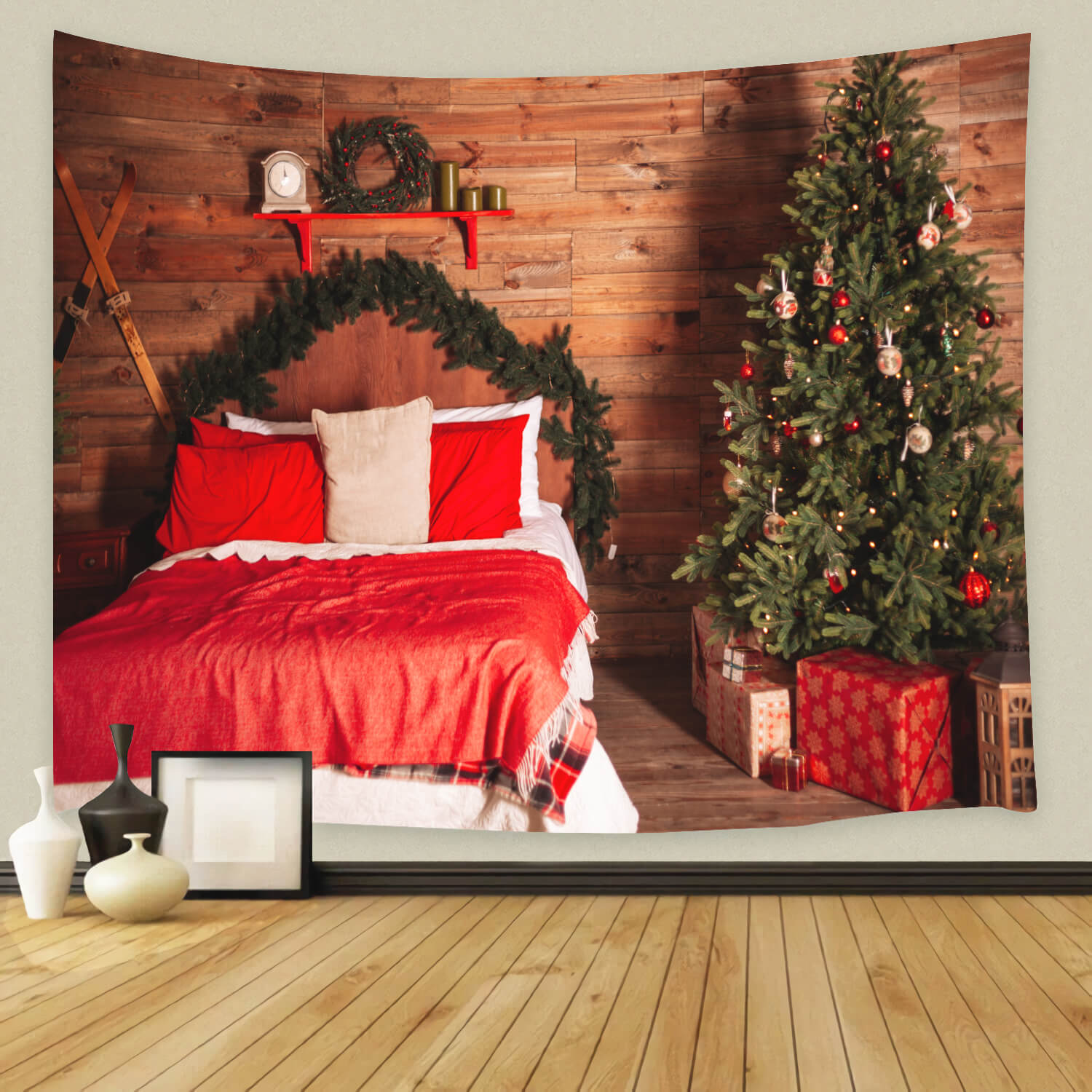 Christmas Bedroom Wooden Headboard Backdrop M11-38