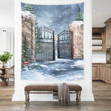 Fantasy Winter Snow Gate Forest Backdrop M11-52