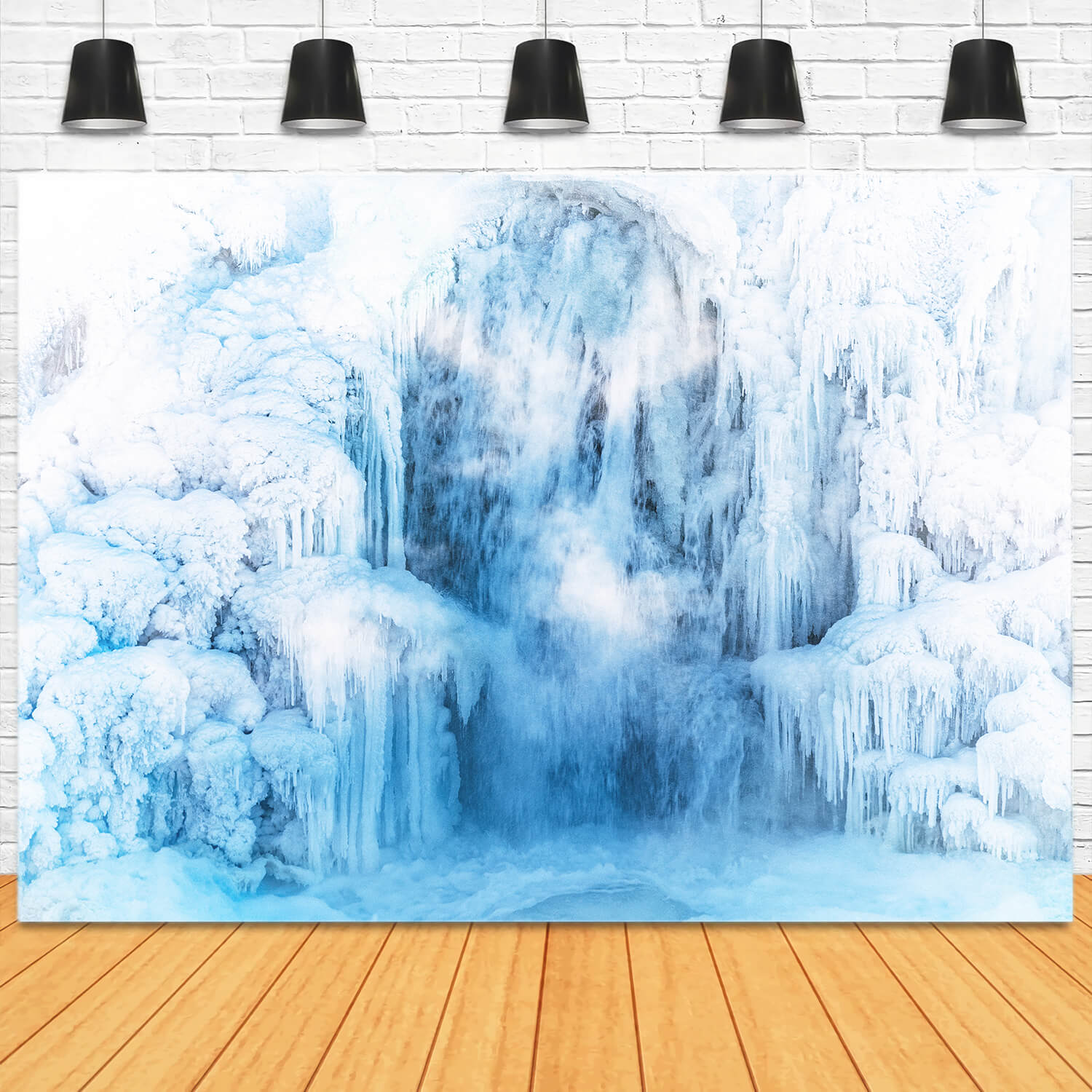 Winter Frozen Waterfall Photography Backdrop M11-54