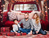 Winter Christmas Red Truck Studio Backdrop M11-59