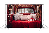 Winter Christmas Red Truck Studio Backdrop M11-59