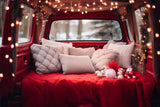 Winter Christmas Red Truck Studio Backdrop