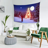 Winter Snowy Forest Night Moon Backdrop M11-61