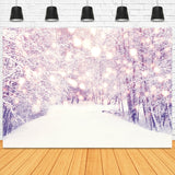 Winter Snowy Forest Path Landscape Backdrop M11-62