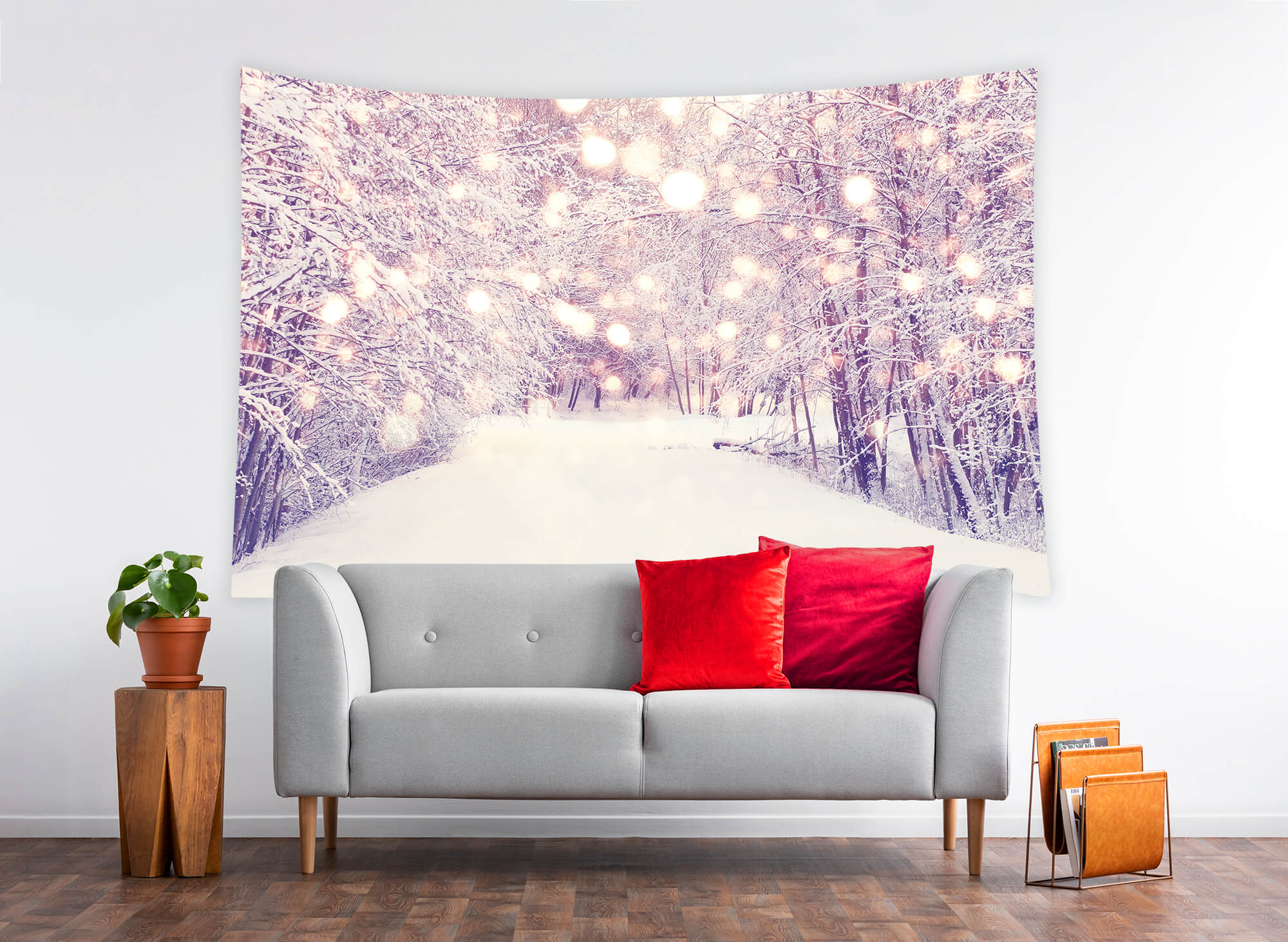 Winter Snowy Forest Path Landscape Backdrop M11-62