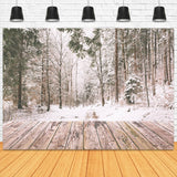 Winter Snow Forest Landscape Wood Backdrop M11-73