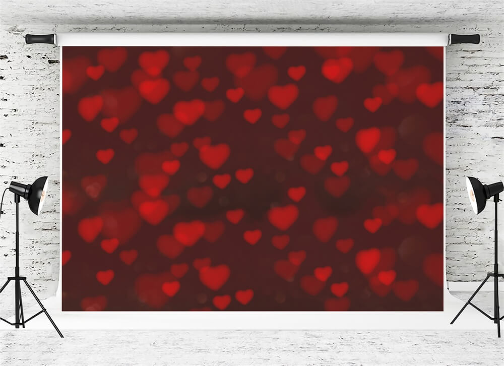 Valentine's Day Covered Red Heart Halo Scattered Scene Romantic Backdrop M12-06