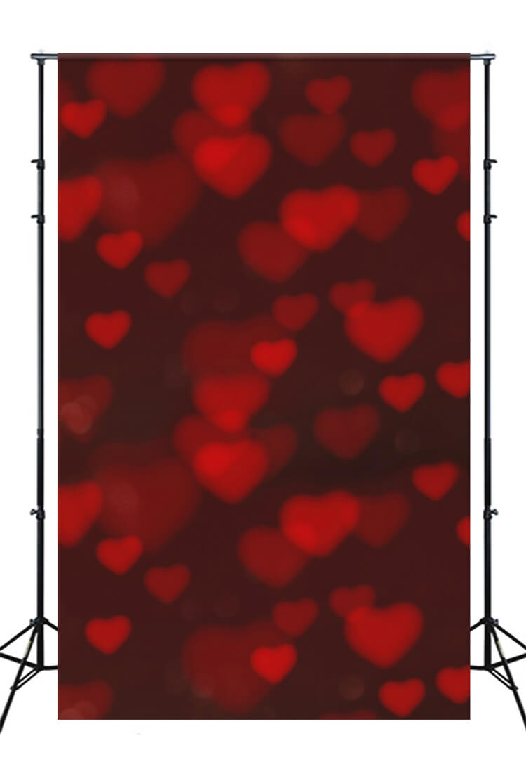 Valentine's Day Covered Red Heart Halo Scattered Scene Romantic Backdrop M12-06