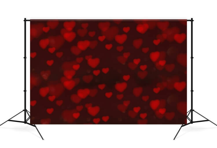 Valentine's Day Covered Red Heart Halo Scattered Scene Romantic Backdrop M12-06