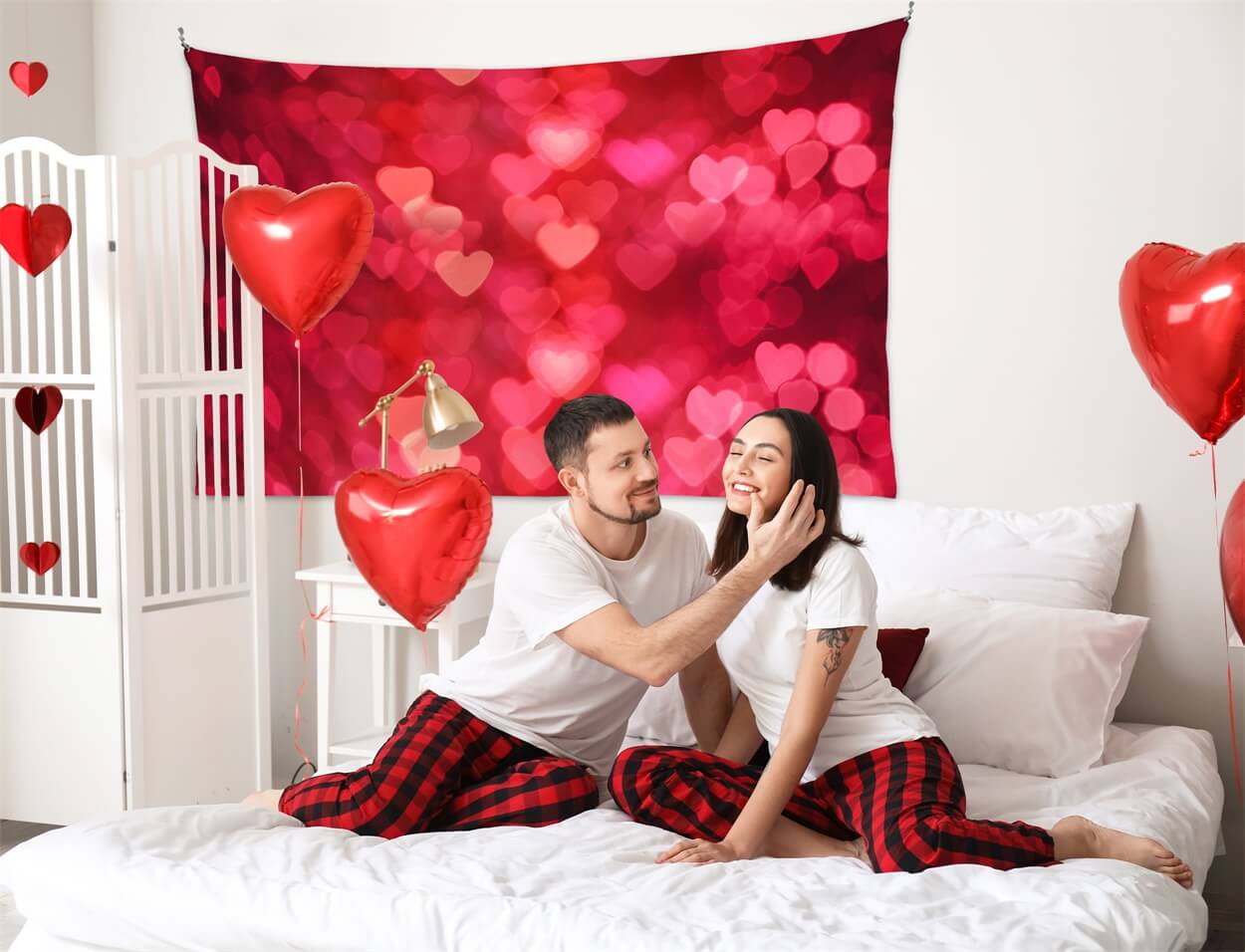 Valentine's Day Spread All Over Red Heart Halo Romantic Love Backdrop M12-09