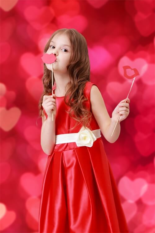 Valentine's Day Spread All Over Red Heart Halo Romantic Love Backdrop M12-09