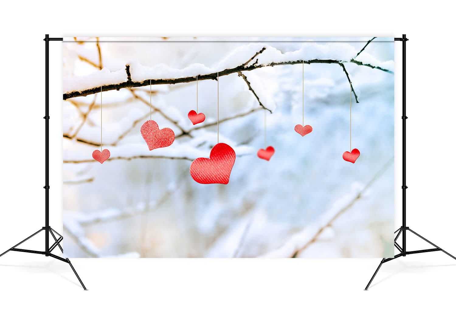 Valentine's Day Winter Snowy Tree Branch Love Hanging Decoration Backdrop M12-17