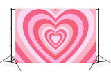 Valentine's Day Psychedelic Ombre Pink Multi Heart Backdrop M12-46