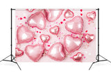 Valentine's Day Bright Pink Heart Balloon Pearl Sequins Heart Romantic Backdrop M12-50