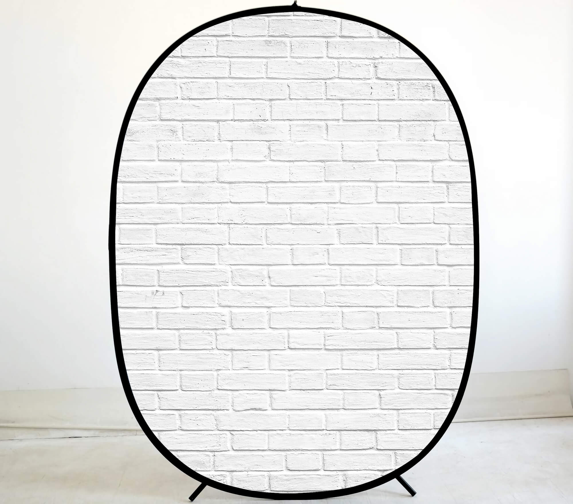 Collapsible Light Grey/White Brick Wall Double-sided Backdrop 5x6.5ft M12-78