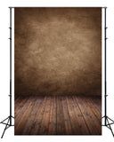 Abstract Vintage Brown Photography Backdrop With Wooden Floor M2-04