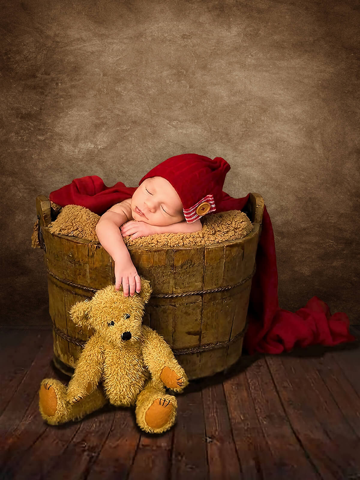 Abstract Vintage Brown Photography Backdrop With Wooden Floor M2-04