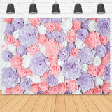 Spring Romantic Pink Purple White Paper Cutout Flower Backdrop M2-12