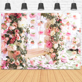 Spring Romantic Pink Rosaceae Flower Vine Tangled Swing Backdrop M2-24