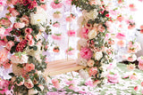 Spring Romantic Pink Rosaceae Flower Vine Tangled Swing Backdrop M2-24