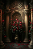 Retro Palace Interior Flower Photo Booth Backdrop