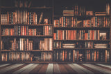 Blurred Bookshelf Back to School Backdrop