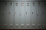 Gray High School Locker Photo Shoot Backdrop