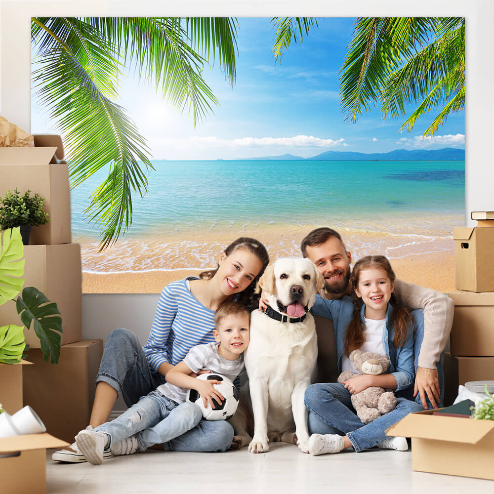 Palm Tree Tropical Beach Photography Backdrop M5-117