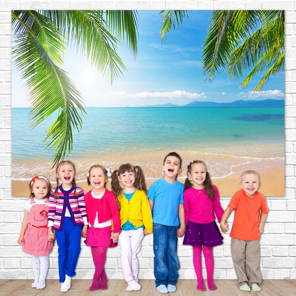 Palm Tree Tropical Beach Photography Backdrop M5-117