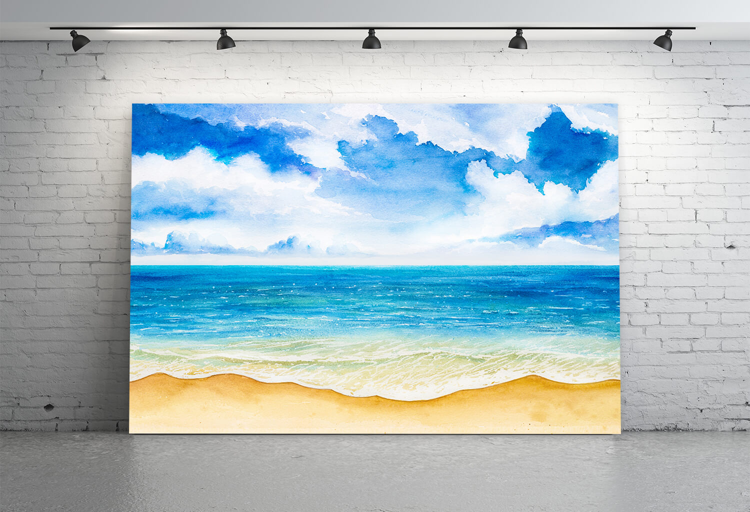 Hand-drawn Watercolor Ocean Waves Backdrop M5-120