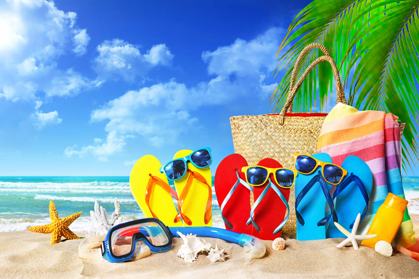 Tropical Sand Beach Summer Holiday Backdrop 