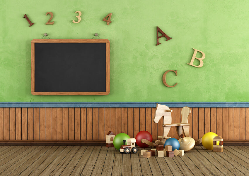 Vintage Play Room Back to School Backdrop 