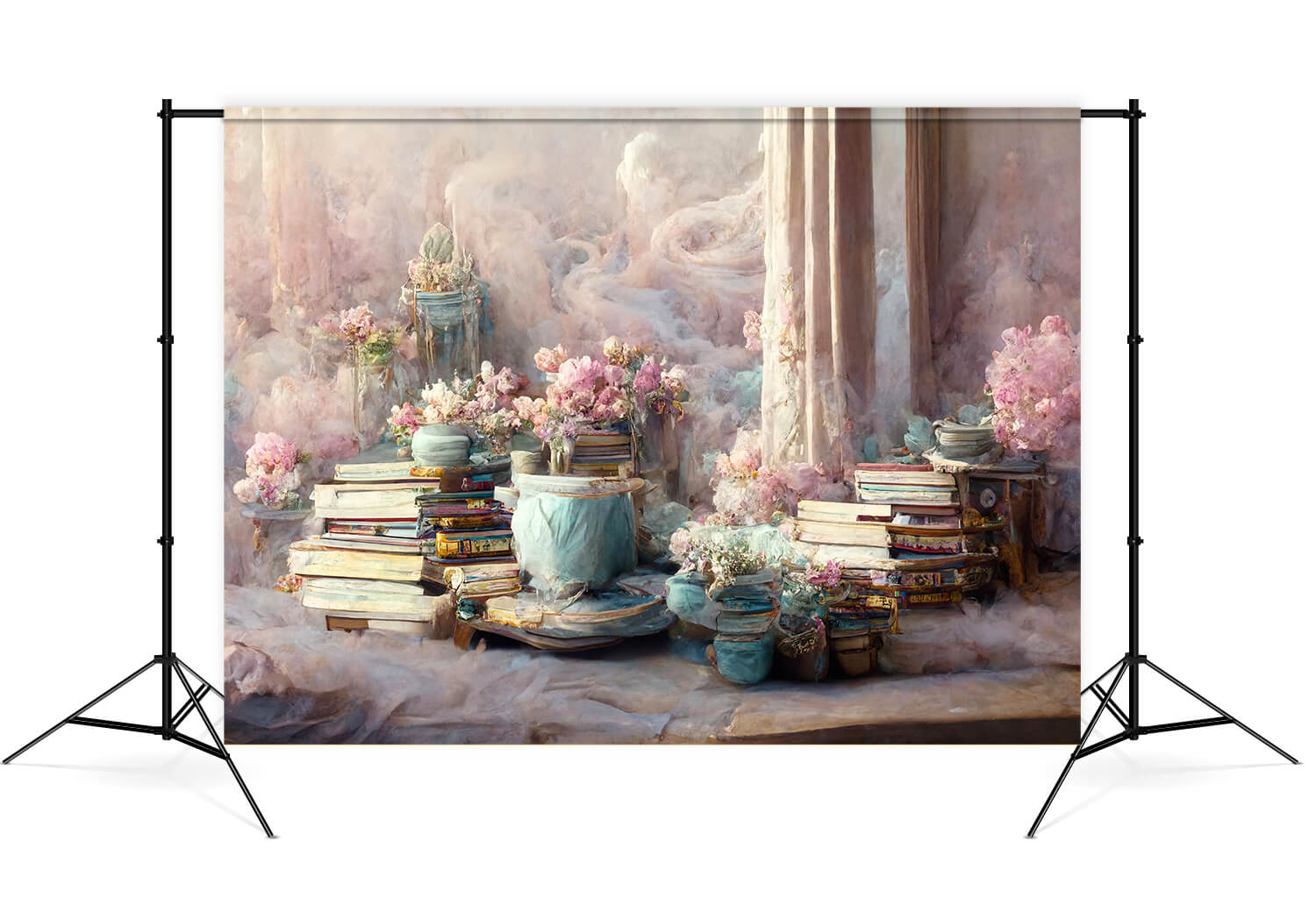 Vintage Painting Book Flower Fine Art Backdrop 