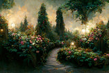 Fairy Garden Oil Painting Flower Backdrop M5-157