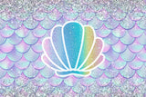 Gradient Mermaid Backdrop for Party Decoration