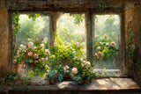 Garden Window Flowers Photography Backdrop