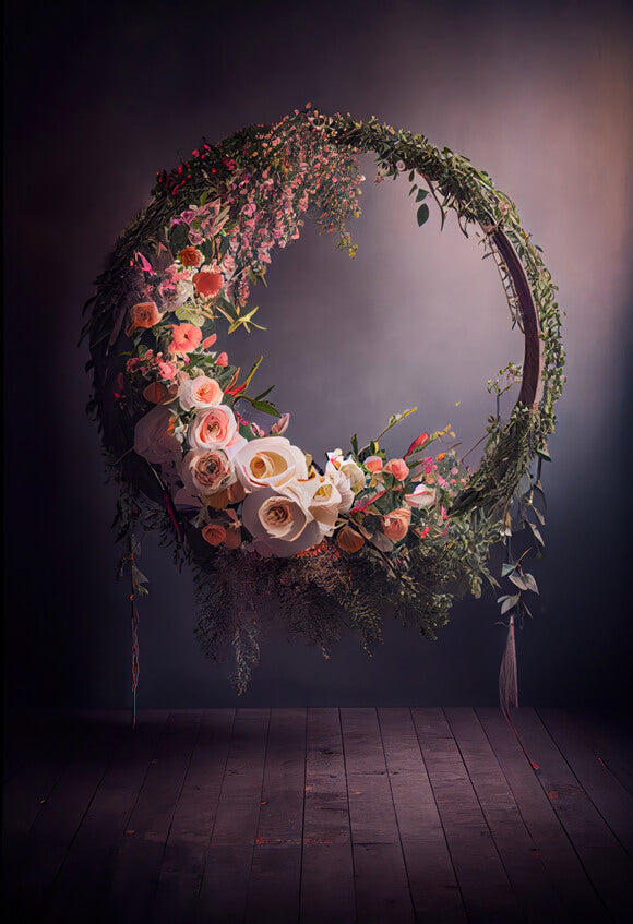 Hanging Floral Halo Ring Abstract Backdrop M5-57