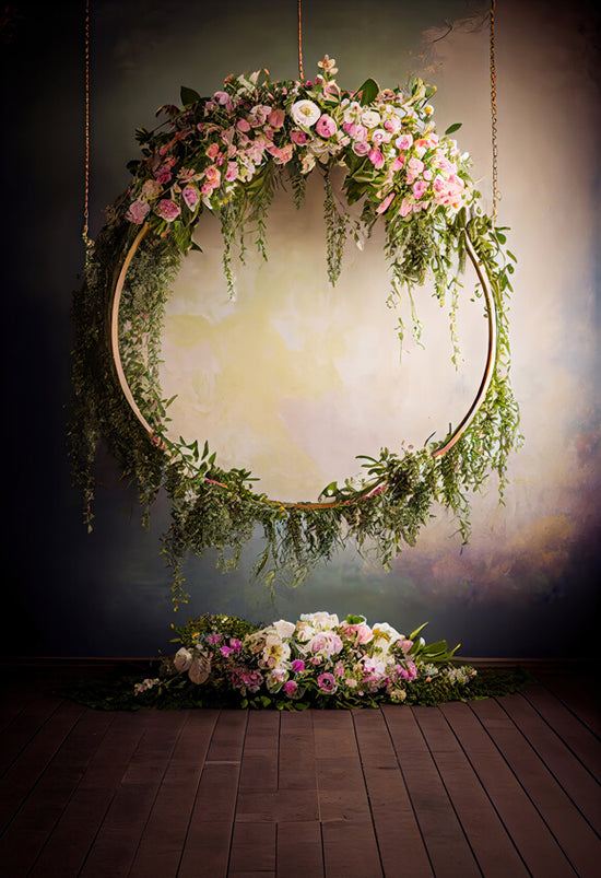 Vintage Flower Garland Abstract Textured Backdrop M5-66 – Dbackdrop