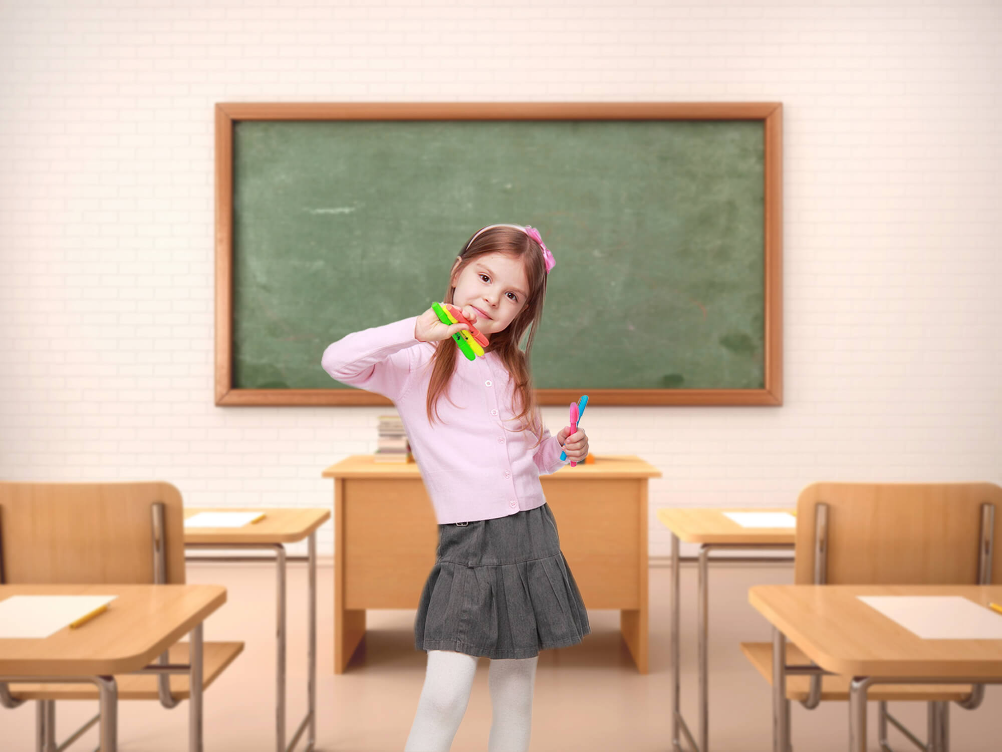 Back to School Classroom Interior Backdrop M5-93