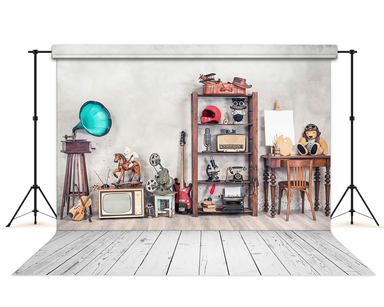 Antique Media Devices Back To School Backdrop M6-02