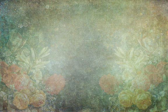 Vintage Green Abstract Flower Art Backdrop M6-111 – Dbackdrop