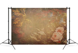 Vintage Brown Abstract Flower Backdrop M6-113