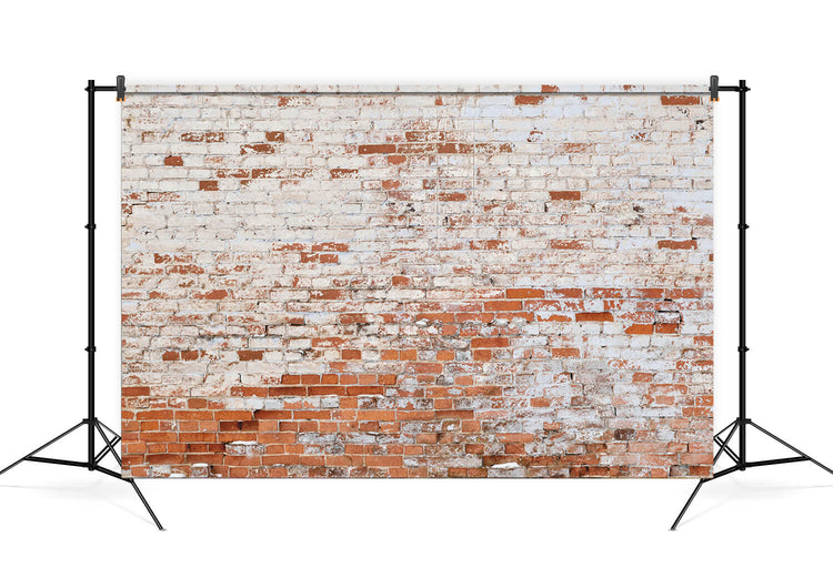 Retro White Red Brick Wall Backdrop M6-118 – Dbackdrop