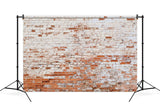 Retro White Red Brick Wall Backdrop M6-118